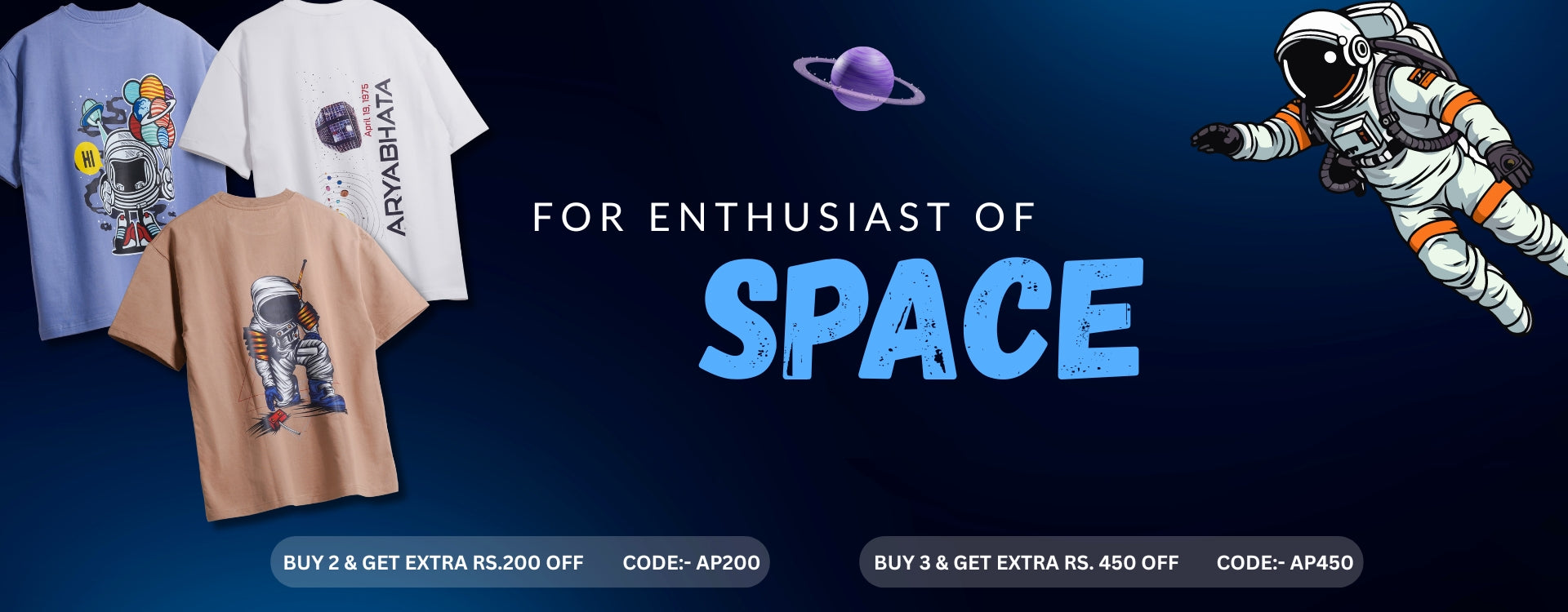 Home Page Banner for Space Inspired Tee